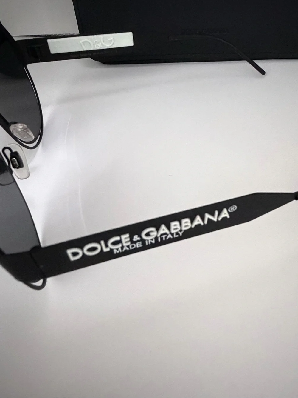 Dolce & Gabbana Black Shield Sunglasses with Silver Accents
